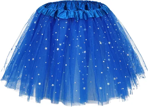 Vista 2 de Zando Falda tutú brillante en capas para niñas pequeñas vestido de baile de ballet falda de tul de lentejuelas para niños disfraz de Halloween