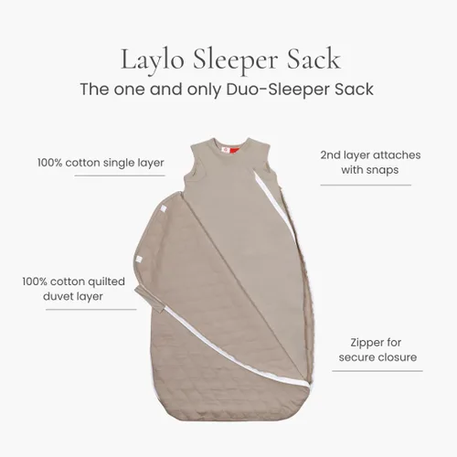 Vista 2 de Laylo Sleeper Sack Duo - Sábana y edredón para bebés de 6 a 24 meses, fácil de colocar, etapa 3, 100% algodón jersey
