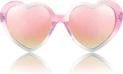 Vista 2 de FEISEDY Gafas de sol polarizadas en forma de corazón de gran tamaño para mujer, UV400 B2337