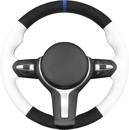 Vista 13 de MEWANT - Funda para volante de automóvil cosida a mano de Athsuede para BMW F87 M2 F80 M3 F82 M4 M5 F12 F13 M6 F85 X2 X5 M F86 X6 M F33 F30 M