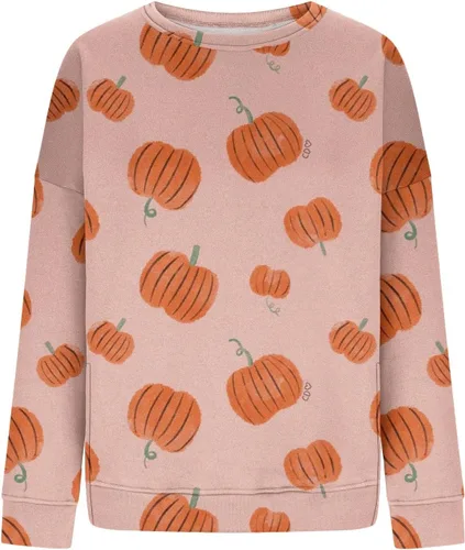 Vista 5 de Sudadera de manga larga con cuello redondo y abertura lateral para mujer, estampado de Halloween, talla S-3XL