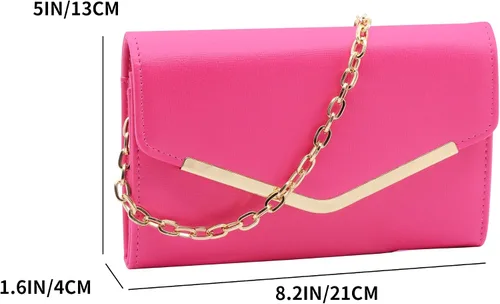 Vista 2 de Bolso de mano para mujer, bolso de mano con cadena desmontable para bodas y fiestas