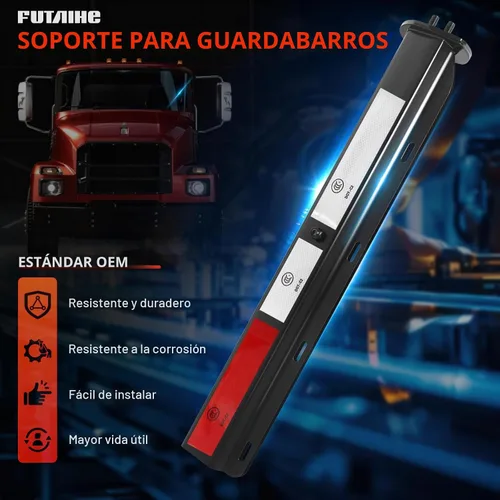 Vista 2 de Juego de Soportes Colgantes de Guardabarros con Resorte Cargado Recto Negro, Espaciado de Pernos de 1-1/8", Longitud de 29.92", Compatible