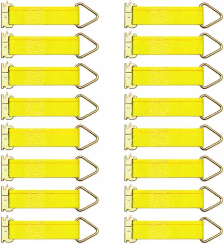 Vista 7 de Boxer Tool - Paquete de 10 correas de cuerda E-Track de 2 x 6 pulgadas, accesorios de amarre de carga con accesorios de resorte E-Track