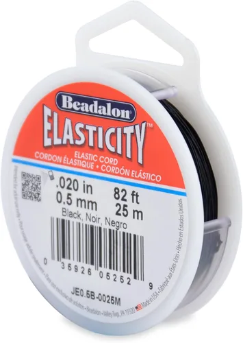 Vista 39 de Beadalon - Cordón elástico para joyería (0,5 mm, 5 m), color negro