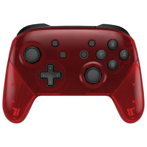 Vista 9 de eXtremeRate Manijas de placa trasera octogonal de color rojo transparente para Nintendo Switch Pro Controller - Controlador no incluido