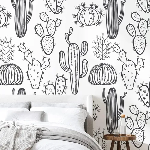 Vista 11 de Calcomanías de pared de cactus para despegar y pegar, calcomanías de pared de cactus de 11 x 35 pulgadas para dormitorio, calcomanías de pared