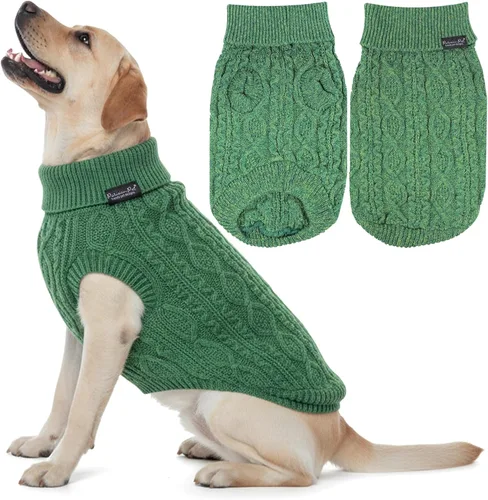 Vista 21 de Parisian Pet Suéteres de Navidad para Perros - Tipo Pullover, Suéter Azul para Perro con Cuello de Tortuga - Suéter Grueso de Punto Trenzado