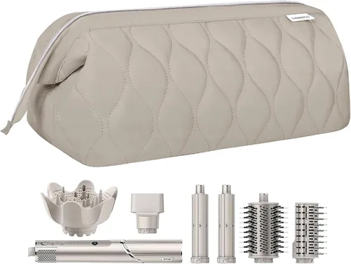 Vista 16 de Lexeeco Dyson Airwrap Travel Case for Shark Flex Style Fusion Hair Dryer Beige