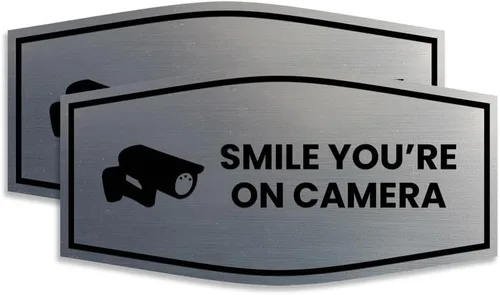 Vista 45 de Fancy Smile You're On Camera Letrero (negro) - Mediano (1 unidad)