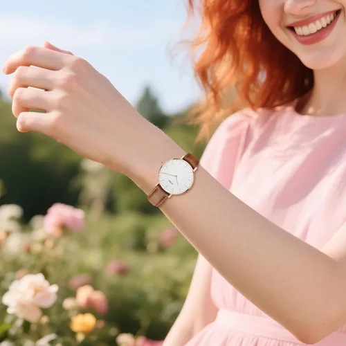 Vista 6 de BUREI Reloj de malla de acero inoxidable dorado para mujer, analógico, de cuarzo, impermeable, delicado reloj de pulsera para mujer, regalos