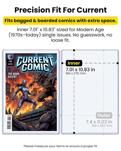Vista 2 de Protectores rígidos superiores para cómics modernos, fundas protectoras rígidas para almacenamiento y exhibición de cómics, paquete de 10 Mangas
