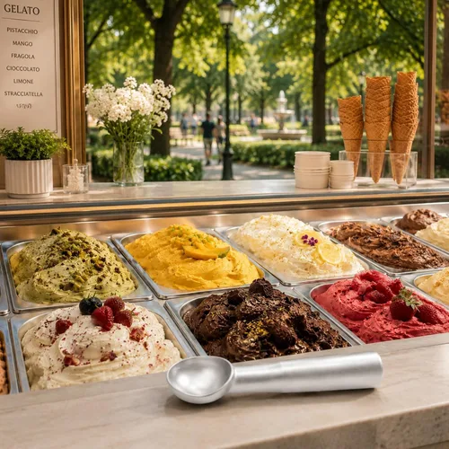 Vista 4 de Restaurantware Cuchara de helado de aluminio plateado de 1.5 oz
