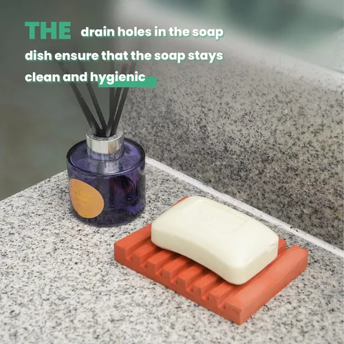 Vista 5 de BOOWAN NICOLE Molde de silicona para jabonera para baño/ducha, barra de jabón con bandeja autodrenante