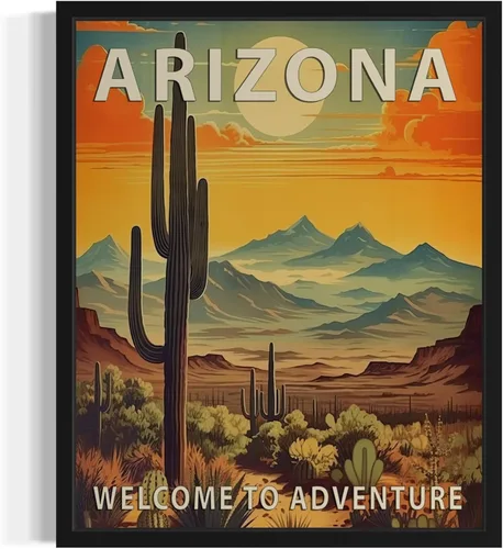 Vista 14 de Póster artístico de paisaje del estado de Alabama, decoración artística de paisaje retro de estados, pintura de montaña y paisaje de aventura