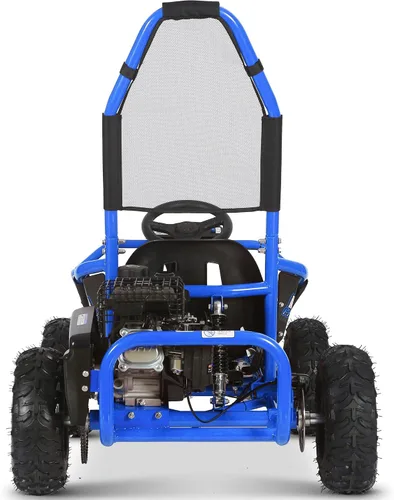Vista 4 de MotoTec Mud Go Kart - Suspensión completa (98 cc, color azul)