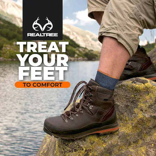 Vista 5 de Realtree Calcetines térmicos para hombre – Paquete de 3 calcetines pesados aislados para clima frío – Se adapta a tallas 6 – 12, Azul