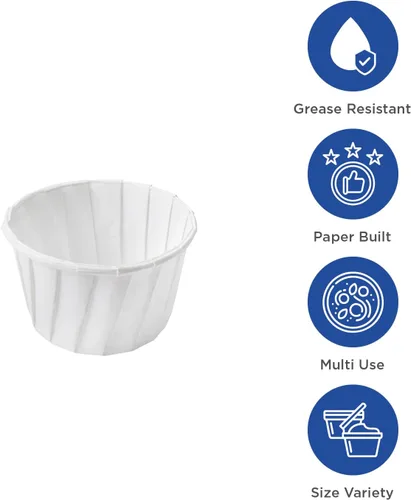 Vista 3 de Karat FP-PPC050 0.5 oz. Vasos de papel para porciones (caja de 5000)