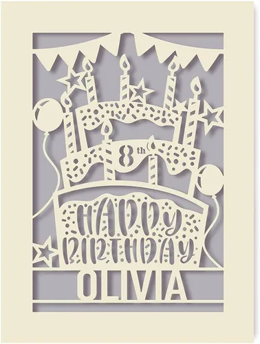 Vista 6 de howson london Tarjeta de cumpleaños personalizada, regalo de feliz cumpleaños para su niña, hija, niños, hijo, nieta, amiga, novia con sobre 12, 13