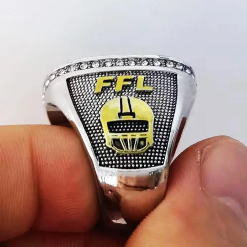 Vista 6 de Anillo de campeonato de fútbol de fantasía 2023 Premio del trofeo Ganador deportivo Anillo de campeón FFL, Zinc, Diamante blanco