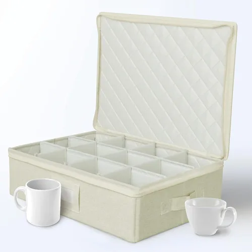 Vista 14 de storageLAB Contenedores de almacenamiento para copas de vino, organizador de carcasa dura para juegos de copas y cristalería, caja de almacenamiento