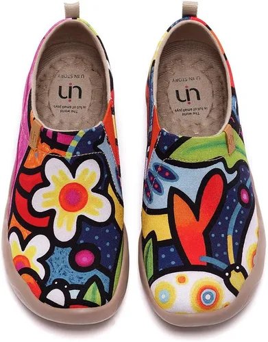 Vista 74 de UIN Mocasines casuales para mujer, de viaje, pintados, para caminar, ligeros, cómodos, de lona, tenis de moda