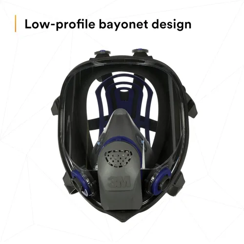 Vista 8 de Respirador reutilizable 3M Ultimate FX serie FF con máscara completa, protección respiratoria, S, Negro/Azul, 1