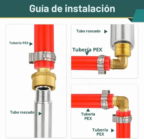 Vista 7 de Paquete de 5 accesorios Niikappu PEX 1/2" PEX x 1/2" macho NPT adaptador de codo