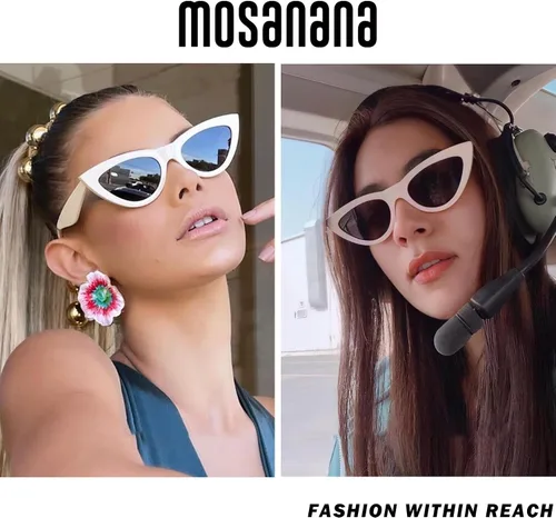 Vista 4 de mosanana Gafas de sol Cateye de moda para mujer, con estilo, estilo MS51810