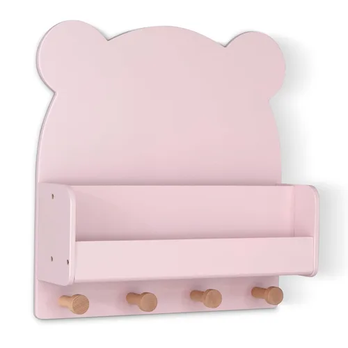 Vista 11 de babyGap by Delta Children Brannan Bear - Estante de pared con 4 ganchos, color rubor