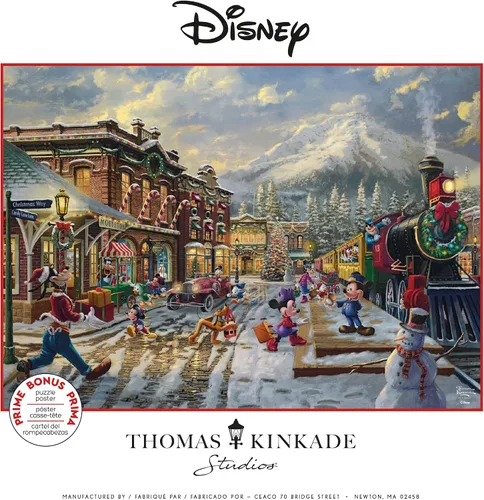 Vista 6 de Ceaco - Thomas Kinkade - Disney - Holiday - Candy Cane Express - Rompecabezas de 1000 piezas