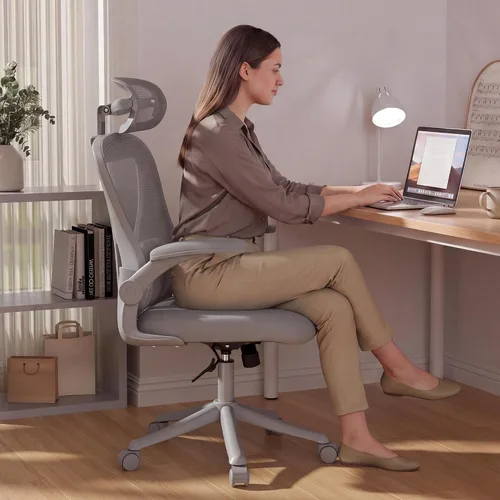 Vista 3 de Ollega Ergonomic Office Chair with Memory Foam Seat, Computer Desk Chair All Grey