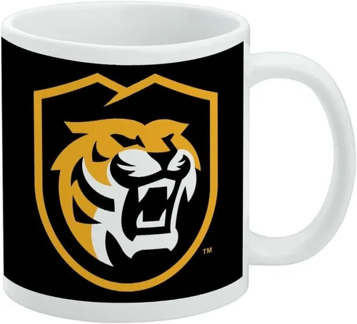 Vista 20 de Taza de cerámica con el logotipo principal de la Universidad Rider, taza de regalo novedosa para café, té y bebidas calientes, 11oz, blanca