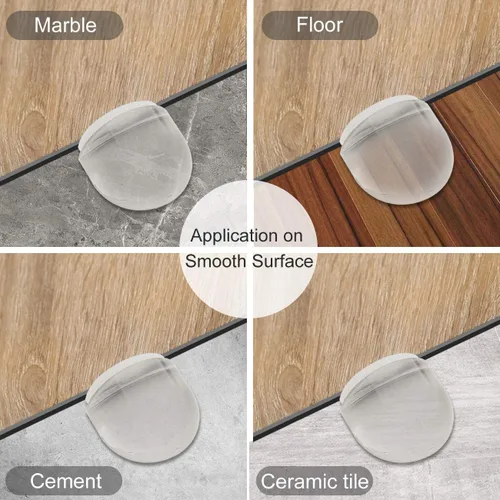 Vista 5 de HAUSPROFI Topes de puerta, tope de puerta de suelo autoadhesivo para protección de pared, amortiguador de puerta para muebles de pared, espejo