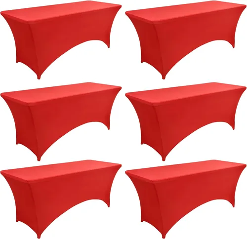 Vista 45 de Paquete de 2 Cubiertas de Mesa de Spandex de 4 pies para Mesas Plegables Rectangulares - Manteles Elásticos Ajustados Resistentes a las Arrugas