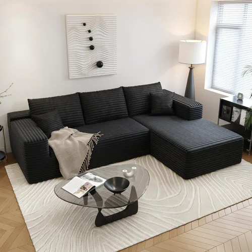 Vista 13 de Sofá seccional modular Cloud de 107.5 pulgadas con chaise en forma de L, sofás tapizados modernos minimalistas para sala de estar y dormitorio, sofá