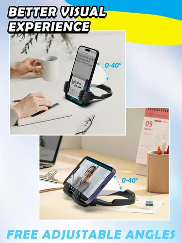 Vista 4 de CALDEVER Rellenos de Calcetín para Adolescentes Niños Niñas Adultos Soporte para Teléfono Celular Patentado Paquete de 2 Soporte Perezoso Thumbs Up
