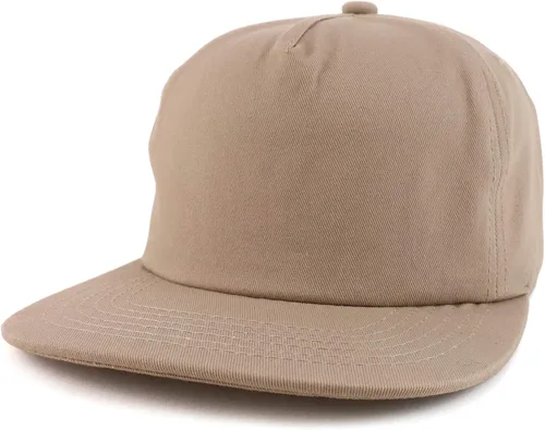 Vista 12 de Trendy Apparel Shop Gorra de béisbol plana sin estructurar llana del Snapback de 5 paneles Hunter