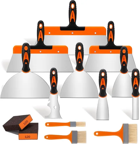 Vista 9 de THINKWORK Juego de Cuchillas para Paneles de Yeso, 10 Piezas de Herramientas para Paneles de Yeso que Incluyen Juego de Cuchillas de Masilla