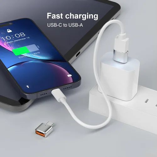 Vista 7 de Duyasurs Paquete de 6 adaptadores USB C a USB, transferencia de datos de alta velocidad, adaptador USB C macho a USB 3.0 hembra OTG para iPhone 17