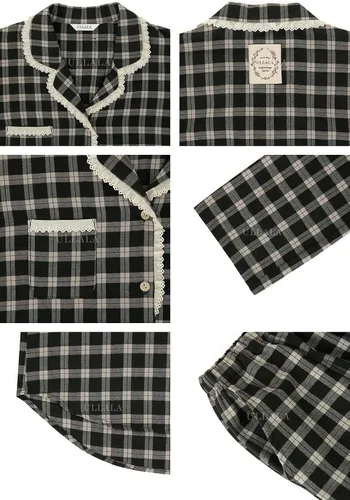 Vista 4 de ULLALA - Pijama para mujer, conjunto de pijama vintage de sensibilidad