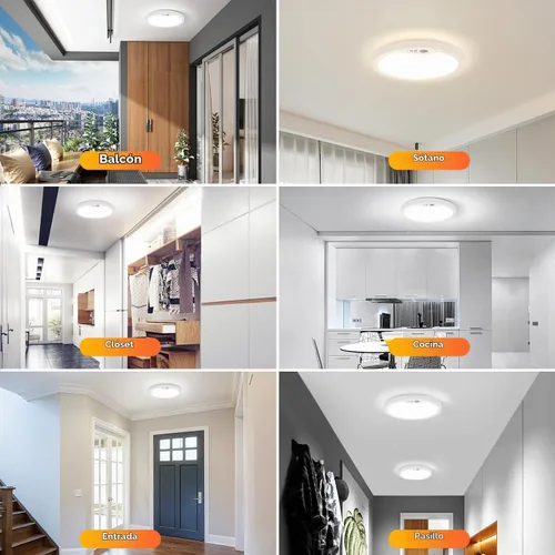Vista 7 de Brightever - Lámpara de techo con sensor de movimiento de 7 pulgadas con cable para armario, pasillo
