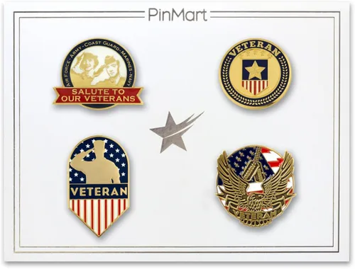 Vista 58 de PinMart Pin de veterano – Pin patriótico americano de solapa o sombrero – Orgulloso de ser retirado ejército, marina, fuerza aérea o cuerpo