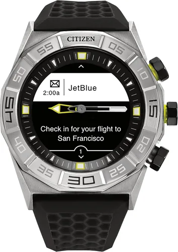 Vista 4 de Citizen CZ Smart Hybrid Smartwatch de acero inoxidable de 1.732in, seguimiento continuo de frecuencia cardíaca, actividad física, aplicación