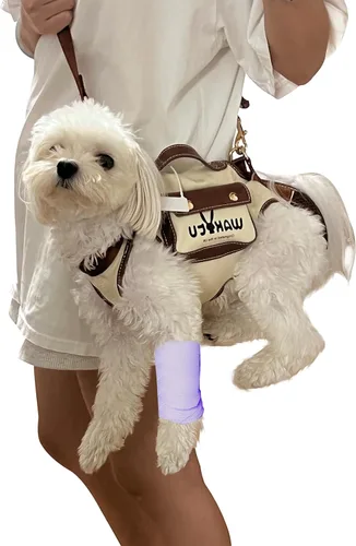 Vista 10 de Wakytu Arnés de elevación para perro, arnés VES ajustable para perro, correa ajustable para perro con bolsa pequeña para golosinas para cachorros