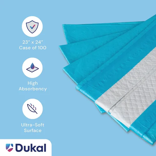 Vista 3 de Dukal Almohadillas de pelusa – Alta absorción, ultra suaves Tamaño de 23 x 24 pulgadas (paquete de 200) Ideal para incontinencia, mascotas