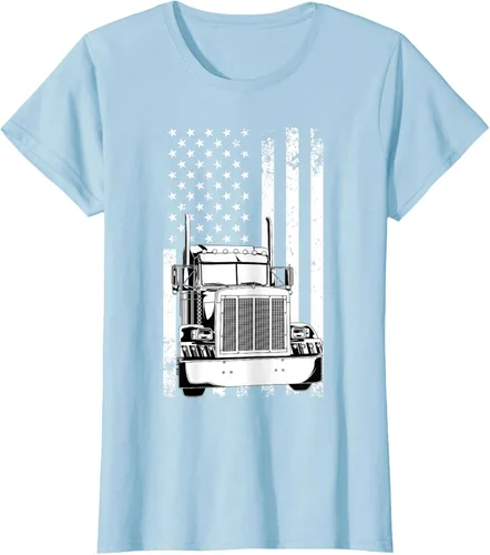 Vista 19 de Camión conductor bandera americana camionero vintage hombres mujeres regalo camiseta