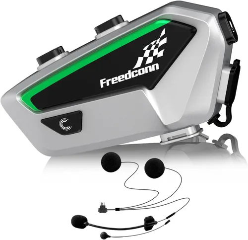 Vista 12 de FreedConn FX 10 Riders - Auriculares Bluetooth para motocicleta con intercambio de música, intercomunicador Bluetooth con cancelación de ruido/radio