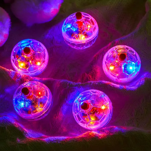 Vista 2 de Pelotas de gato iluminadas de 24 piezas, equipo de caza de fantasmas, bola mágica para gatos activada por movimiento interior, juguetes de plástico
