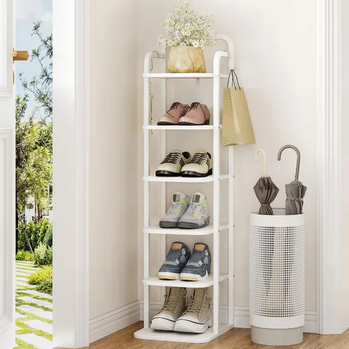 Vista 16 de Hzuaneri - Zapatero vertical, estantes para zapatos, organizador de madera para el armario, entrada, torre de zapatos para espacios pequeños, de pie